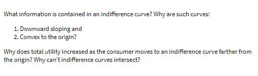 What information is contained in an indifference