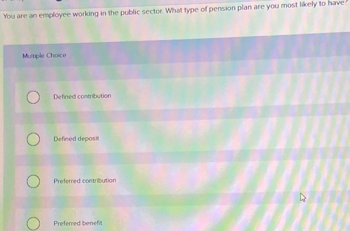 You are an employee working in the public sector.