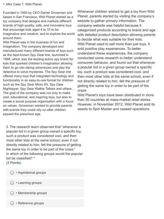 1. Mini Case 1: Wild Planet Founded in 1993 by