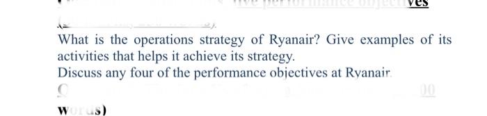 Operations strategy at Ryanair The two most
