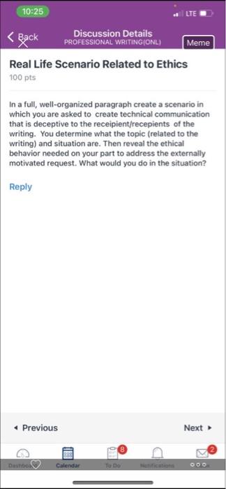 10:25 LTE Discussion Details PROFESSIONAL WRITING