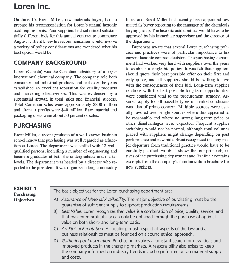 Should the second bid for Canchem be allowed to