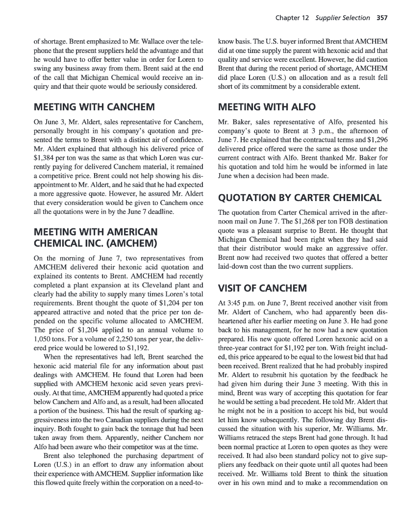 Should the second bid for Canchem be allowed to
