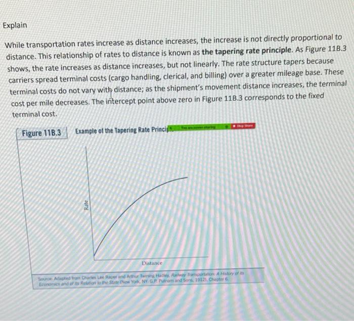 Explain While transportation rates increase as