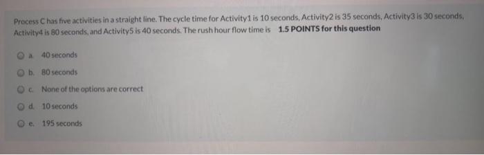 Process Chas the activities in a straight line.