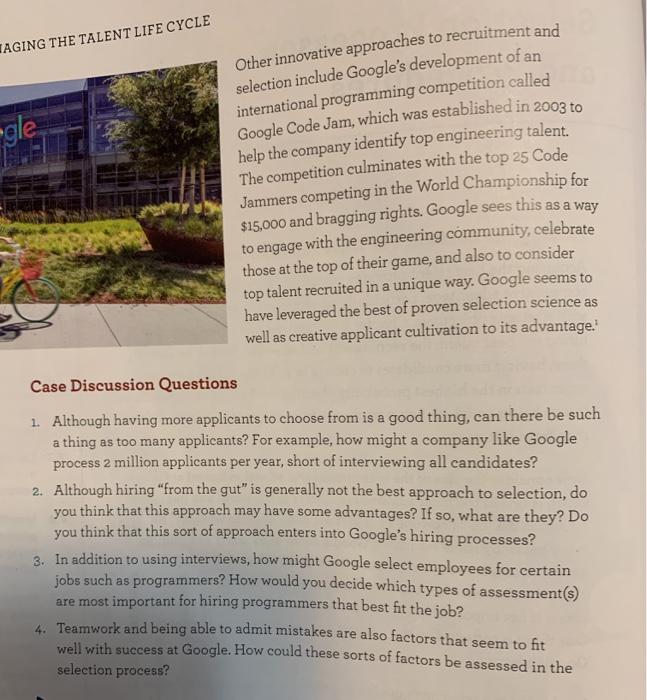 then selection process take too long. The point