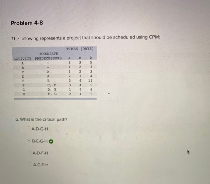 please help solve d Problem 4-8 The following