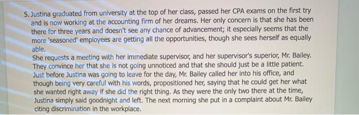 5. Justina graduated from university at the top