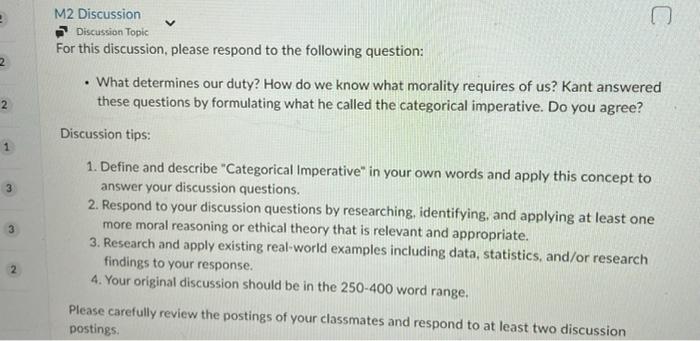 no plagiarism please Discussion Topic For this