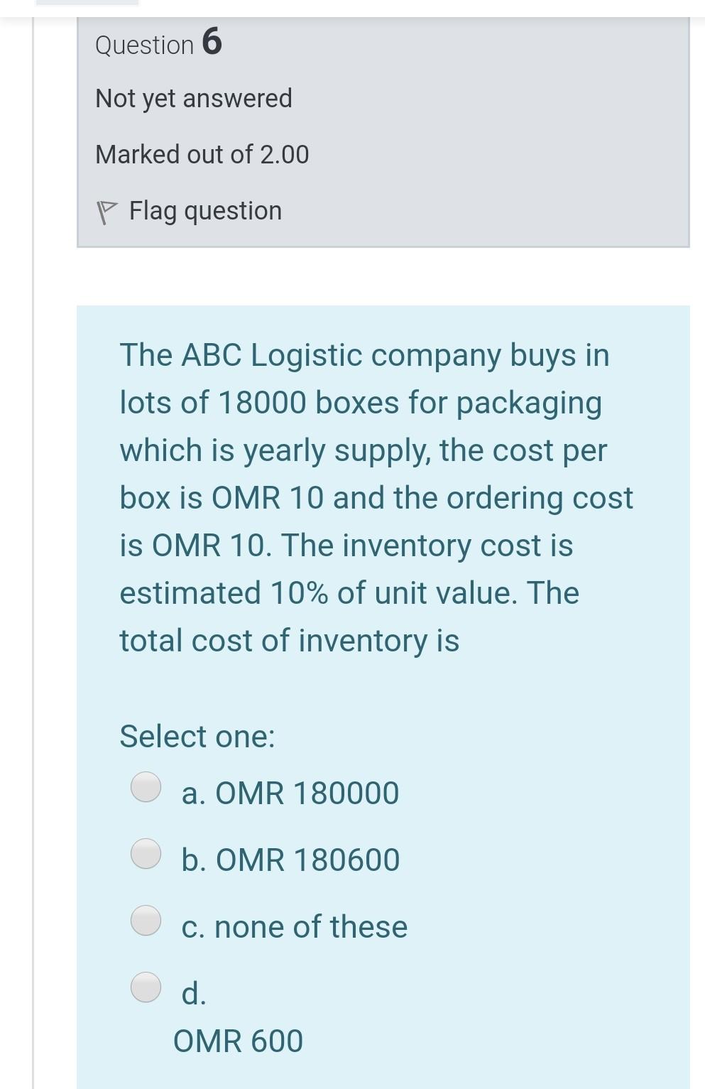 Question 6 Not yet answered Marked out of 2.00 P