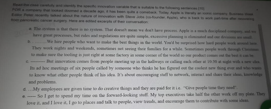 Read the Read the case carefully and identify the