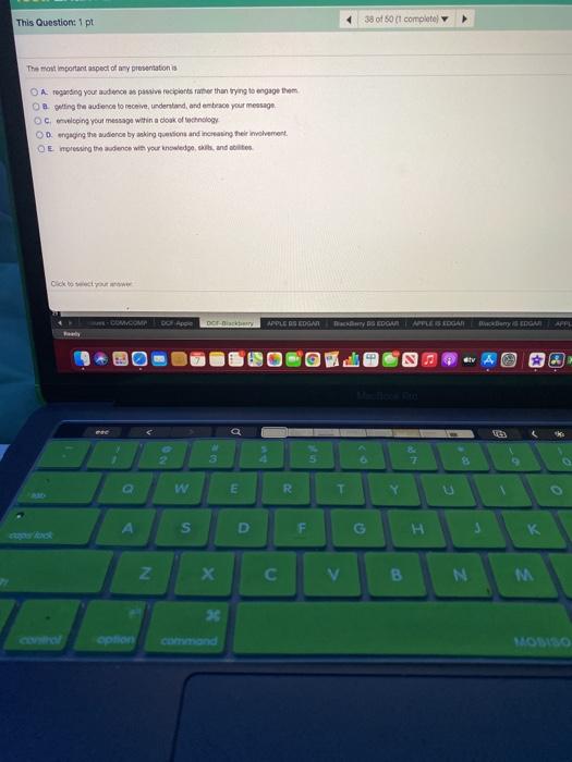 This Question: 1 pt 38 of 50 (1 complete The most