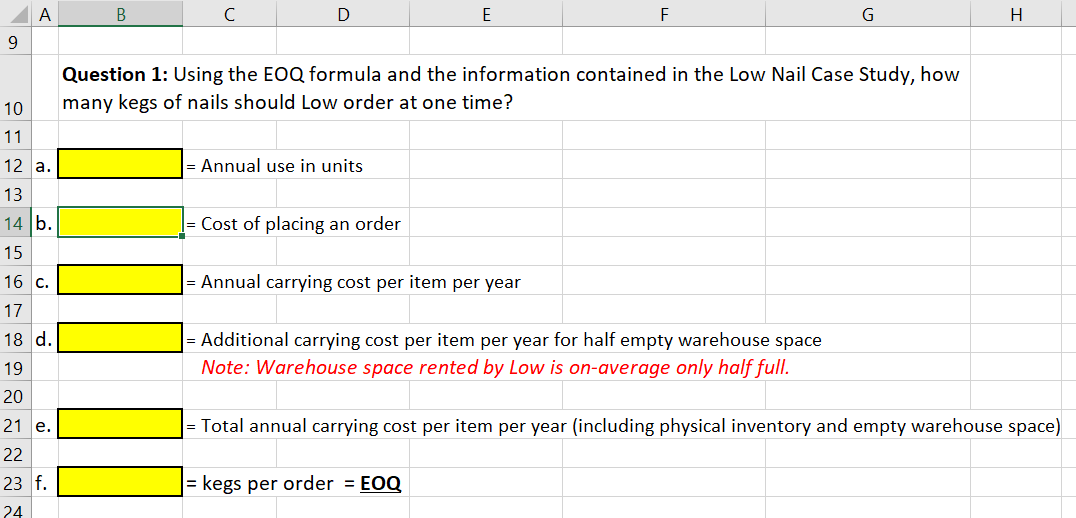 Case 1 Low Nail Company After making some wise