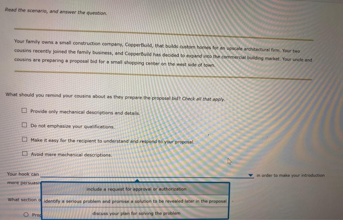 Both large and small companies use proposals to