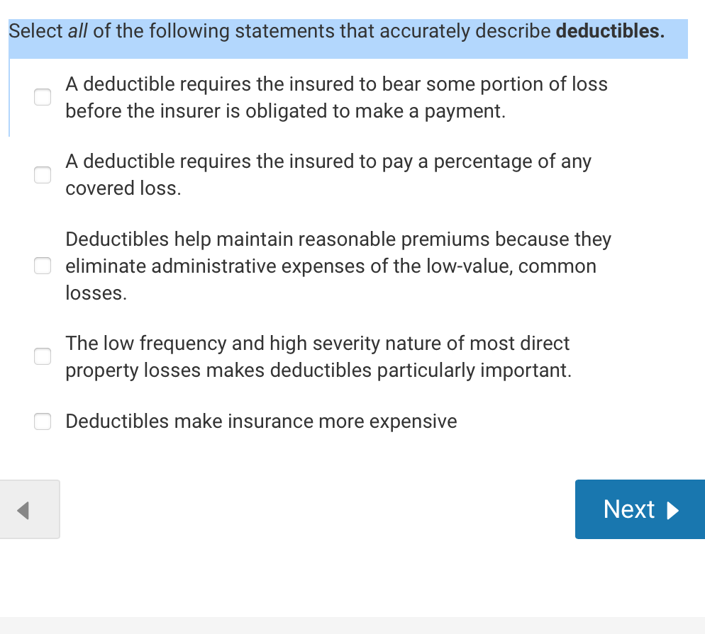 ect all of the following statements that