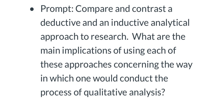 Prompt: Compare and contrast a deductive and an