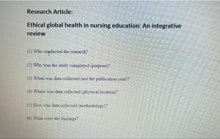 Research Article: Ethical global health in