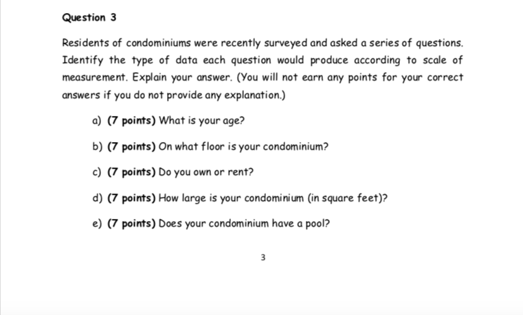 OPRE/STATS question Question 3 Residents of