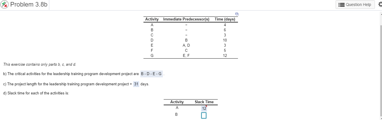 Problem 3.8b 3 Question Help Activity Immediate