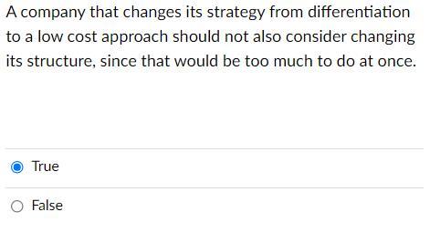 A company that changes its strategy from