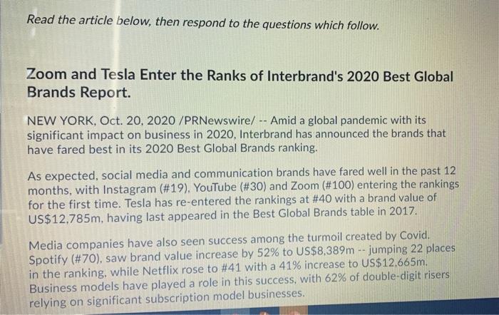 Read the article below, then respond to the