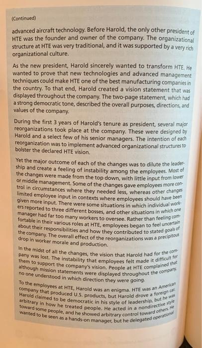 please answer question 4 3) Case 8.1 : The Vision