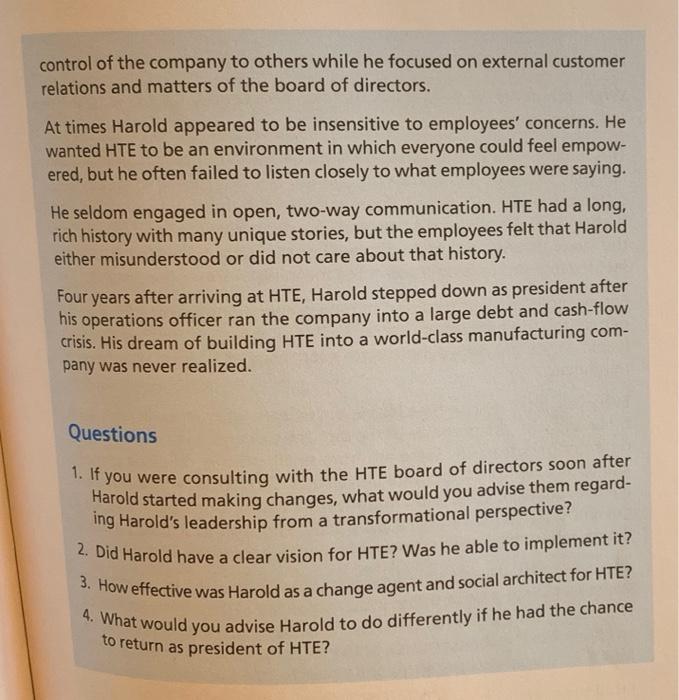 please answer question 4 3) Case 8.1 : The Vision