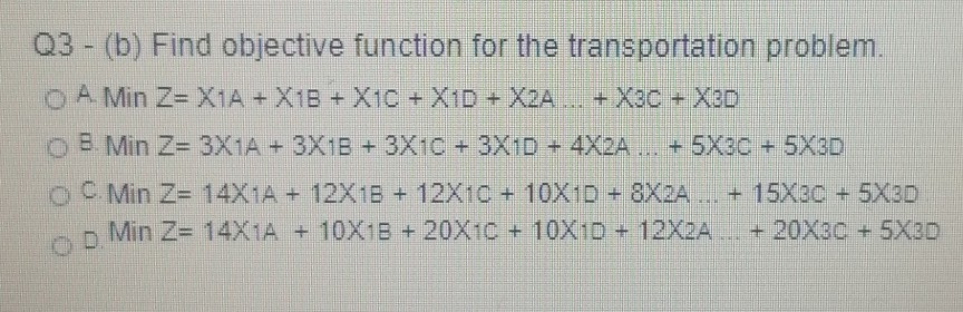 Q3 Transportation Problem LifeisHard Company