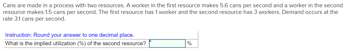 Cans are made in a process with two resources. A