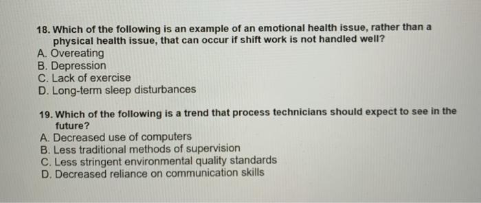 18. Which of the following is an example of an