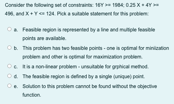 23. Consider the following set of constraints: