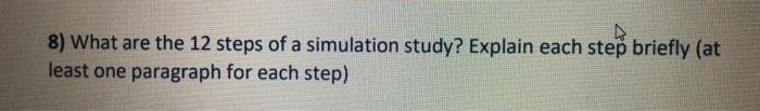 8) What are the 12 steps of a simulation study?