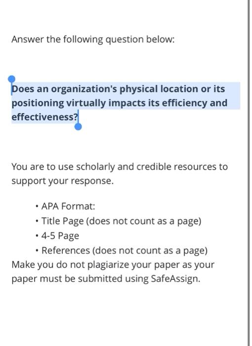 Does an organization's physical location or its