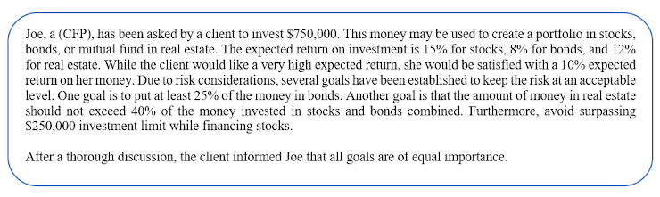 1) The Goal objective function is written as *