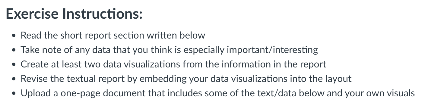 Exercise Instructions: Read the short report