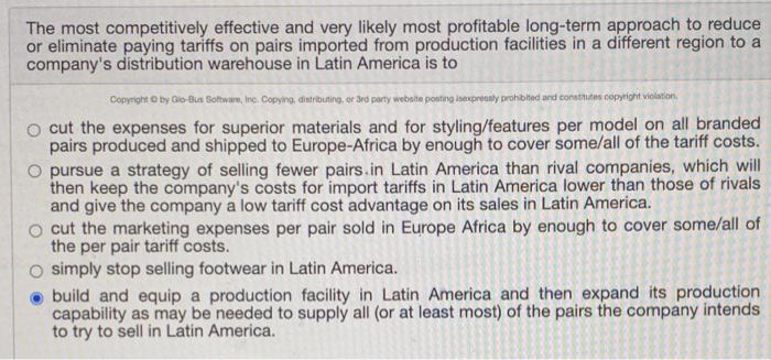 The most competitively effective and very likely