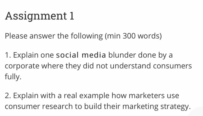 Don't copy previous work please Assignment 1