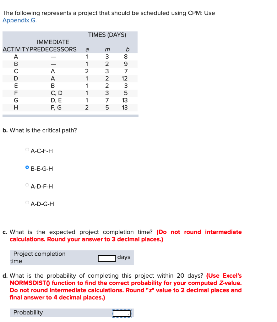 The following represents a project that should be