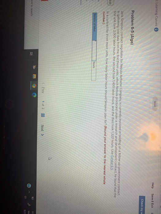 5: Learning Curves Saved Help Save & Exit s Check