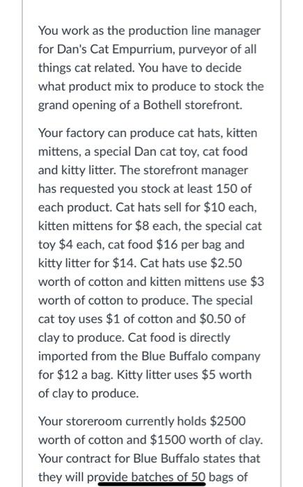 please solve using excel You work as the