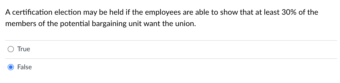A certification election may be held if the
