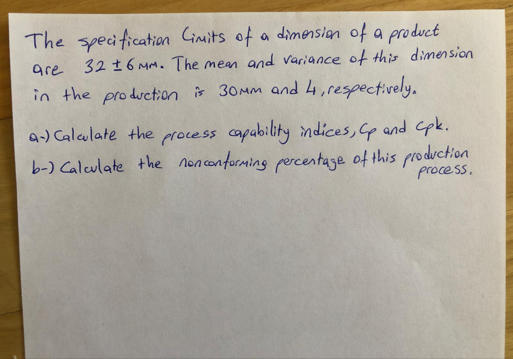 are The specification limits of a dimension of a