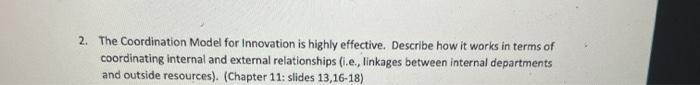 2. The Coordination Model for Innovation is