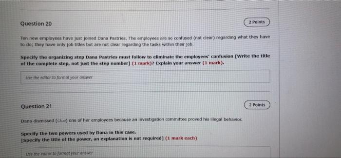 PART TWO: Analytical Cases Questions