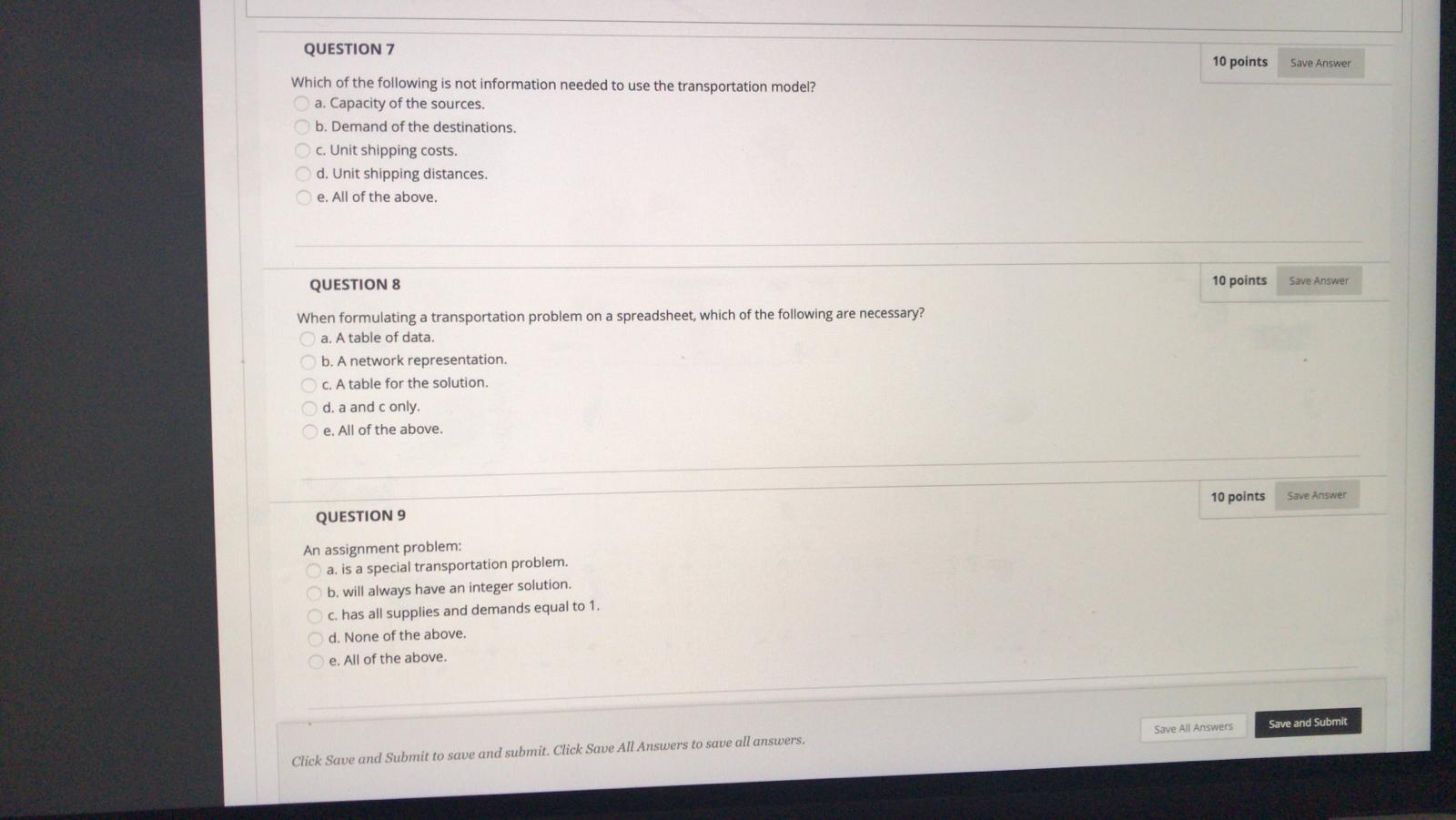 QUESTION 7 10 points Save Answer Which of the