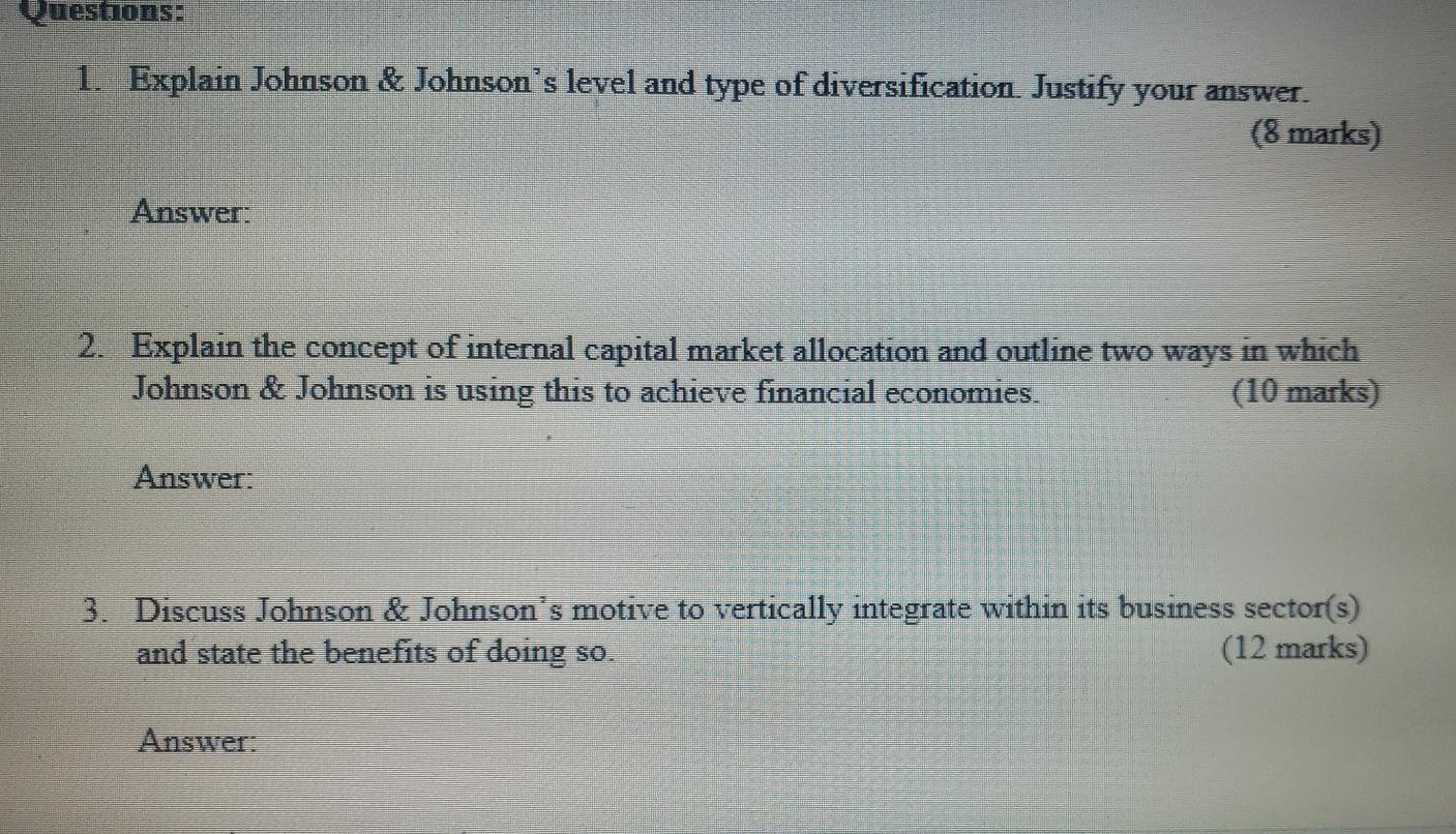 Johnson & Johnson's Diversification Based on 2013