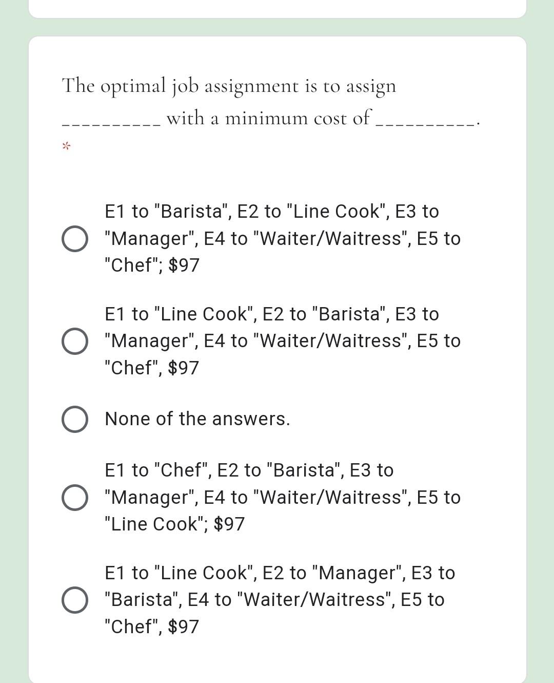 Consider the following example. A manager wants