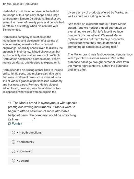 12. Mini Case 3: Herb Marks Herb Marks built his