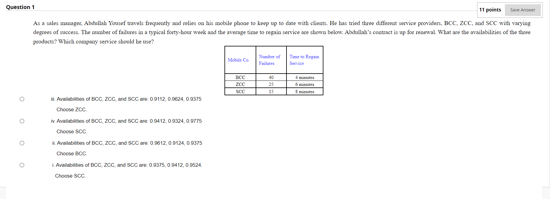 Question 1 11 points Save Answer As a sales