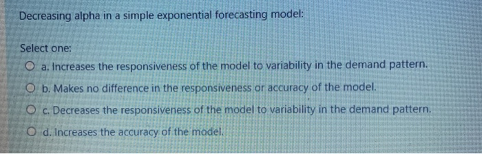Decreasing alpha in a simple exponential